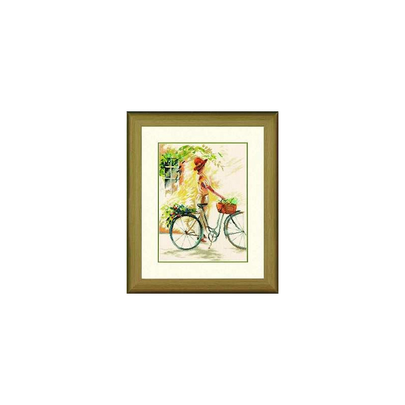 Набор для вышивания «Lanarte» PN-0007949 Девочка на велосипеде