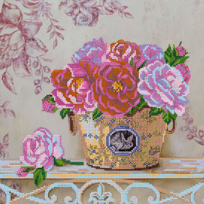 Парижские цветы Схема для вышивания бисером на натуральном художественном холсте Абрис Арт AC-285