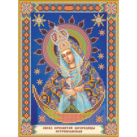 Ікона Божої Матері "Остробрамська" Схема для вишивання бісером на натуральному художньому холсті Абрис Арт ACK-155