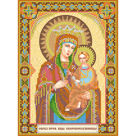 Ікона Божої Матері "Скоропослушниця" Схема для вишивання бісером на натуральному художньому холсті Абрис Арт ACK-141