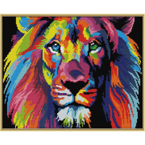 Радужный лев DА 189 Набор для вышивания крестиком с печатью на ткани 14ст.