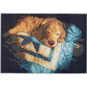 Спящая собачка DA587 Набор для вышивания крестиком с печатью на ткани 14ст.