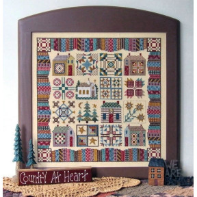 Схема для вышивки крестиком Calico Village Quilt Linda Myers