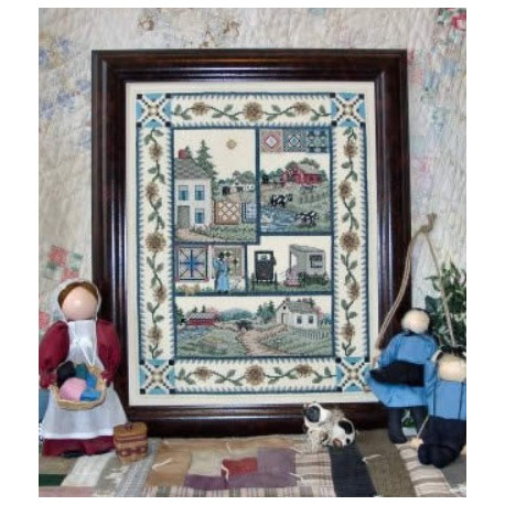 Схема для вышивки крестиком Amish Country Life Linda Myers