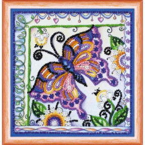 Бабочка в цветах Набор для вышивки бисером Абрис Арт AM-144 фото