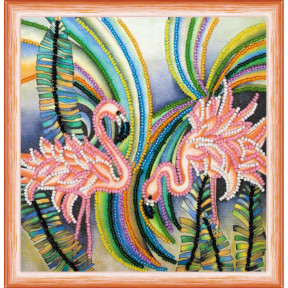 Розовые фламинго Набор для вышивки бисером Абрис Арт AM-148 фото