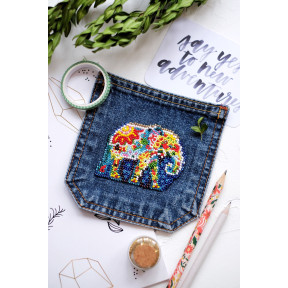 Слон Набор для вышивки бисером украшения на натуральном художественном холсте Абрис Арт AD-102