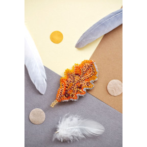 Дубовий листочок Набір для вишивання бісером прикраси на натуральному художньому холсті Абрис Арт AD-017