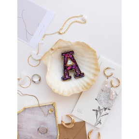 Буква "А" Набор для вышивки бисером украшения на натуральном художественном холсте Абрис Арт AD-077