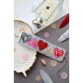 Справи сердечні Набір для вишивання бісером прикраса-браслет на натуральному художньому холсті Абрис Арт ADB-005