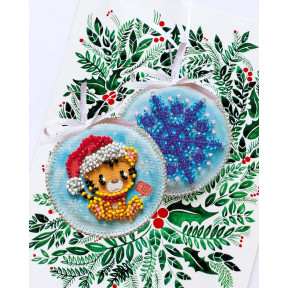 Тигрёнок Набор для вышивки бисером новогодней игрушки на натуральном художественном холсте Абрис Арт ABT-024