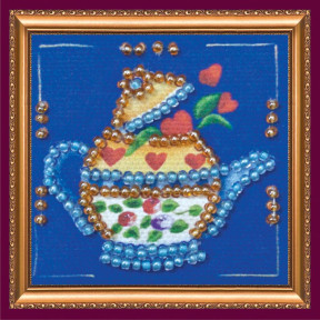 Чайник на синем Набор-магнит для вышивки бисером Абрис Арт