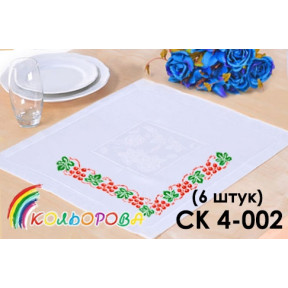 Комплект салфеток для вышивания бисером ТМ КОЛЬОРОВА СК 4-002