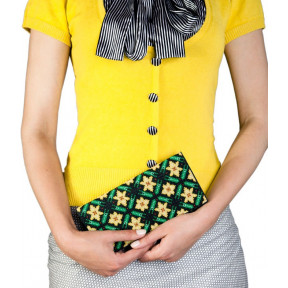 Набор для вышивки кошелька-клатч Чарівниця C-215 Цветочная мозаика