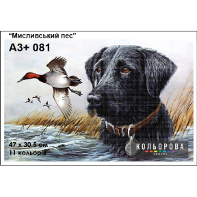 Охотничий пес Схема для вышивания бисером ТМ КОЛЬОРОВА А3+ 081