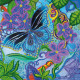 Синій метелик Схема для вишивання бісером на натуральному художньому холсті Абрис Арт AC-514