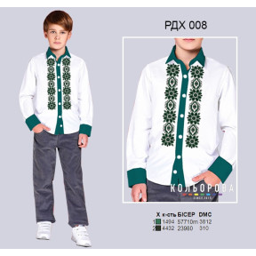 Заготовка под вышивку комбинированной рубашки для мальчика (5-10 лет) ТМ КОЛЬОРОВА РДХ-008