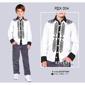 Заготовка под вышивку комбинированной рубашки для мальчика (5-10 лет) ТМ КОЛЬОРОВА РДХ-004