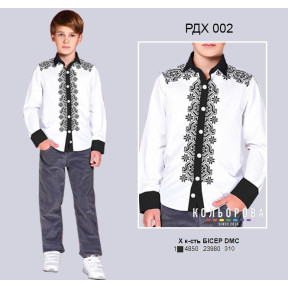 Заготовка под вышивку комбинированной рубашки для мальчика (5-10 лет) ТМ КОЛЬОРОВА РДХ-002