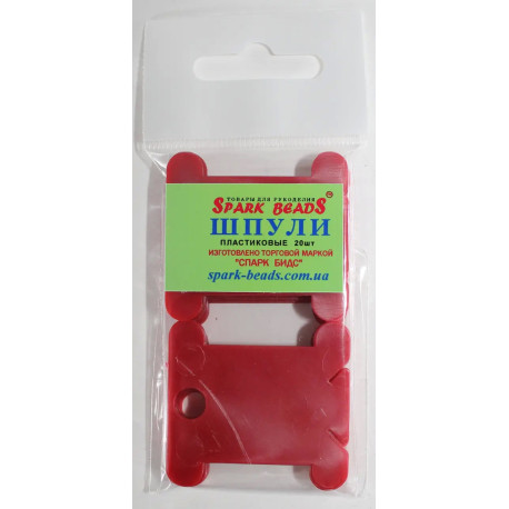 Шпули пластиковые для мулине (20шт), цвет-красный БП8