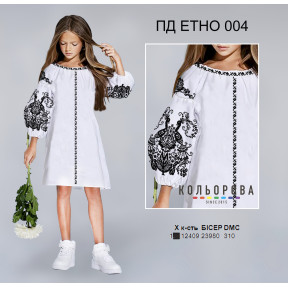 Заготовка під вишивку дитячої сукні в стилі Етно (5-10 років) ТМ КОЛЬОРОВА ПД Етно-004