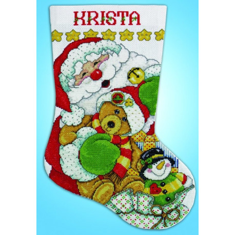 Набор для вышивания сапога Design Works 5414 Santa and Friends