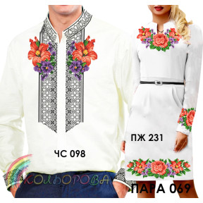Заготовки под парную вышивку (платье с рукавами и сорочка) ТМ КОЛЬОРОВА Пара 69