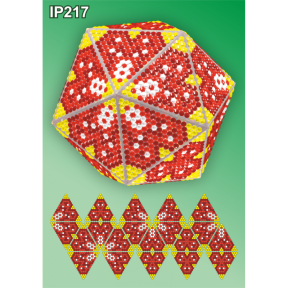 Червона квіточка 3d Новорічна куля Набір для викладення пластиковими алмазиками Натхнення IP217