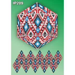 Слов'янські візерунки Ромб 3d Новорічна куля Набір для викладення пластиковими алмазиками Натхнення IP20