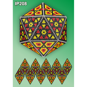 Слов'янські візерунки Маки 3d Новорічна куля Набір для викладення пластиковими алмазиками Натхнення IP208