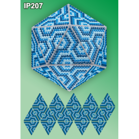 Мозаїка Синя 3d Новорічна куля Набір для викладення пластиковими алмазиками Натхнення IP207