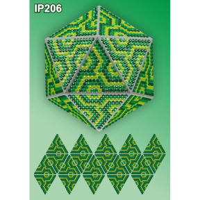 Мозаїка Зелена 3d Новорічна куля Набір для викладення пластиковими алмазиками Натхнення IP206