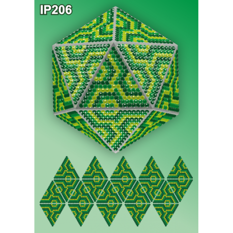 Мозаїка Зелена 3d Новорічна куля Набір для викладення пластиковими алмазиками Натхнення IP206