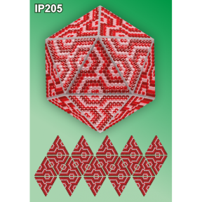 Мозаика Красная 3d Новогодний шар Набор для выкладки пластиковыми алмазиками Вдохновение IP205