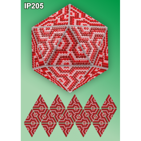 Мозаика Красная 3d Новогодний шар Набор для выкладки пластиковыми алмазиками Вдохновение IP205
