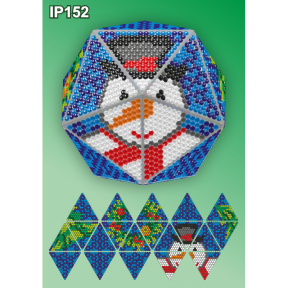 Снеговик 3d Новогодний шар Набор для выкладки пластиковыми алмазиками Вдохновение IP152