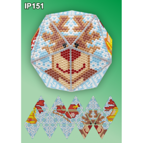Олень 3d Новорічна куля Набір для викладення пластиковими алмазиками Натхнення IP151