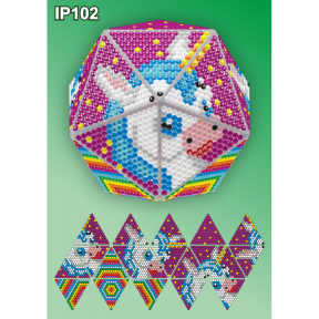 Єдиноріжок 3d Новорічна куля Набір для викладення пластиковими алмазиками Натхнення IP102
