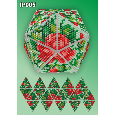 Букет из роз 3d Новогодний шар Набор для выкладки пластиковыми алмазиками Вдохновение IP005