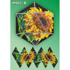 Подсолнухи на черном 3d Новогодний шар Набор для выкладки пластиковыми алмазиками Вдохновение IP003_B