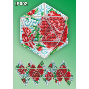 Троянди 3d Новорічна куля Набір для викладення пластиковими алмазиками Натхнення IP002
