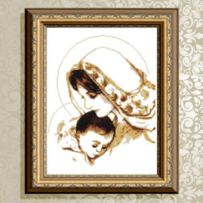 Схема на ткани для вышивания бисером ArtSolo Дева Мария с младенцем (беж)  VKA3004