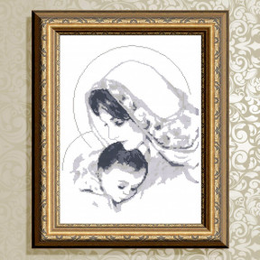 Схема на ткани для вышивания бисером ArtSolo Дева Мария с младенцем (монохром)  VKA3004