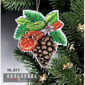Аромат Рождества Набор для вышивания новогодней игрушки ТМ КОЛЬОРОВА НІ_011