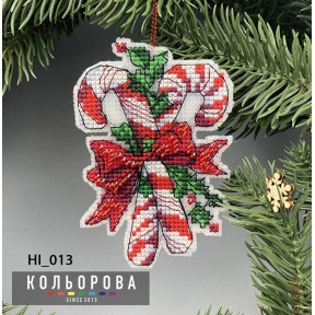 Рождественские вкусняшки Набор для вышивания новогодней игрушки ТМ КОЛЬОРОВА НІ_013