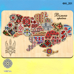 Карта Украины Набор деревянных заготовок для вышивки бисером Virena ФІН_201