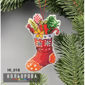 Подарки Набор для вышивания новогодней игрушки ТМ КОЛЬОРОВА НІ_018