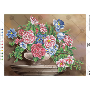 Цветы в вазе Схема для вышивки бисером Virena А3Н_294