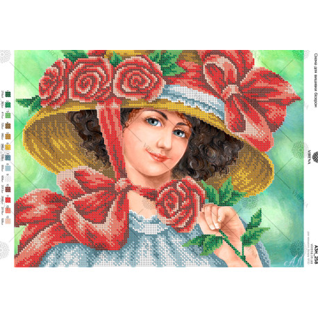 Девушка в шляпе Схема для вышивания бисером Virena А3Н_258