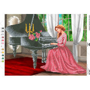 Пианистка Схема для вышивки бисером Virena А3Н_151